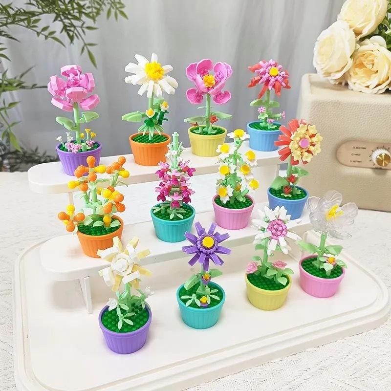3D Modular Flower and Succulent Plant Model Building Blocks