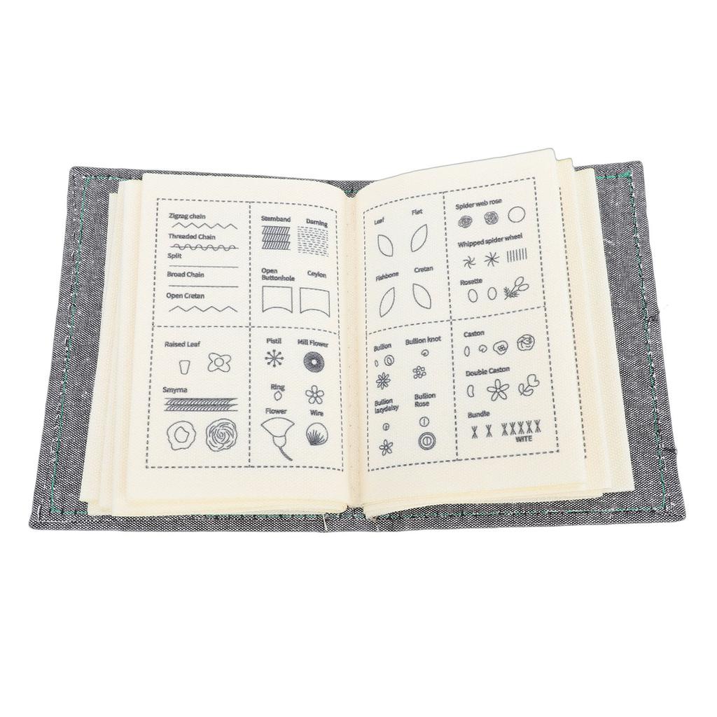 Libro de Bordado Puntadas de Muestra Portátil para Principiantes y Entusiastas