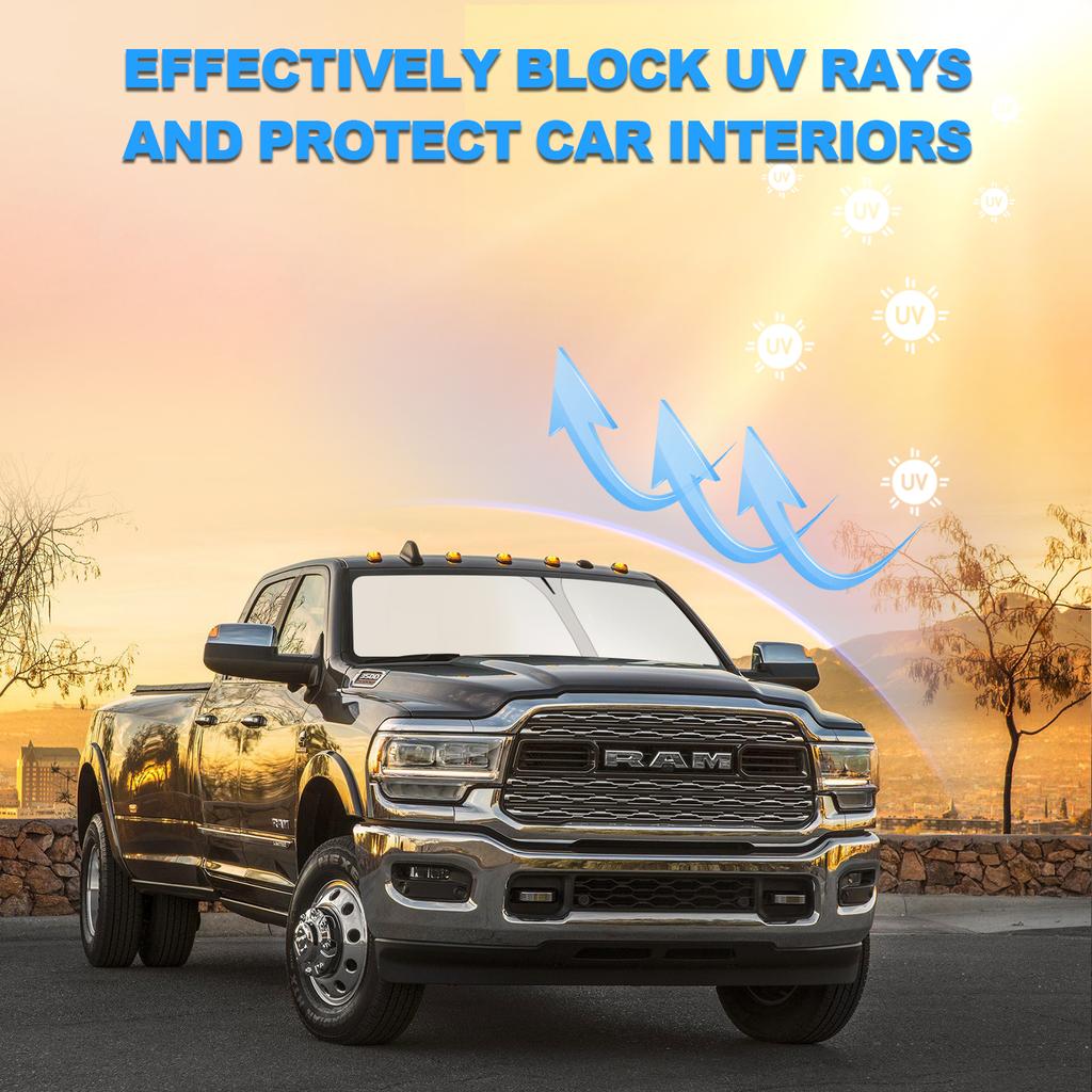 Car Windshield Visor Sunscreen Window Sun Shade Blocks Parasol Coche UV Rays Driver Protection For Dodge RAM 2500 3500 2010-2025