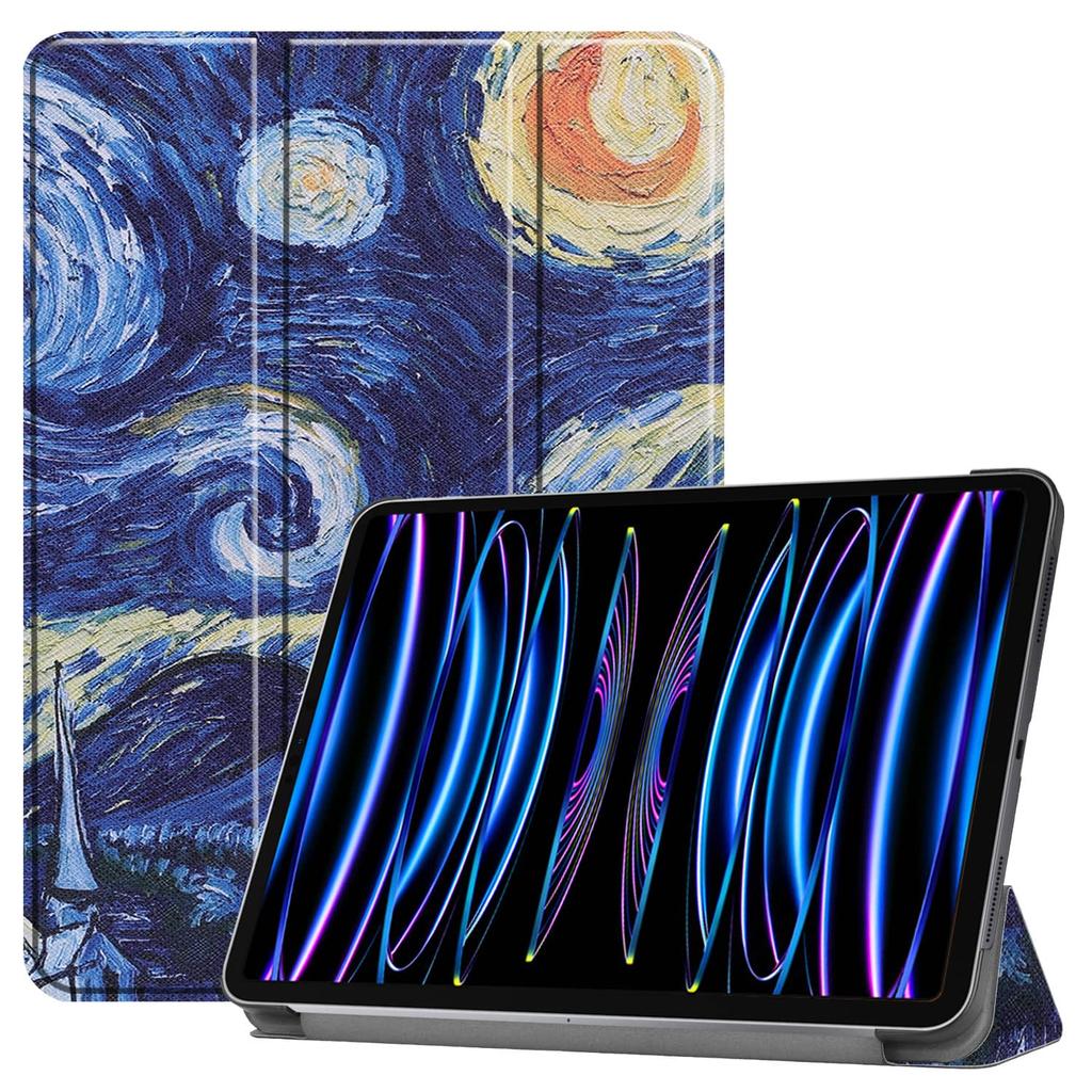 Funda para iPad Pro 11'' 2018 2020 2021 2022 con [Soporte Plegable en Tres Secciones + Activación/Reposo Automático], Colorida Funda de Piel PU Premium a Prueba de Golpes
