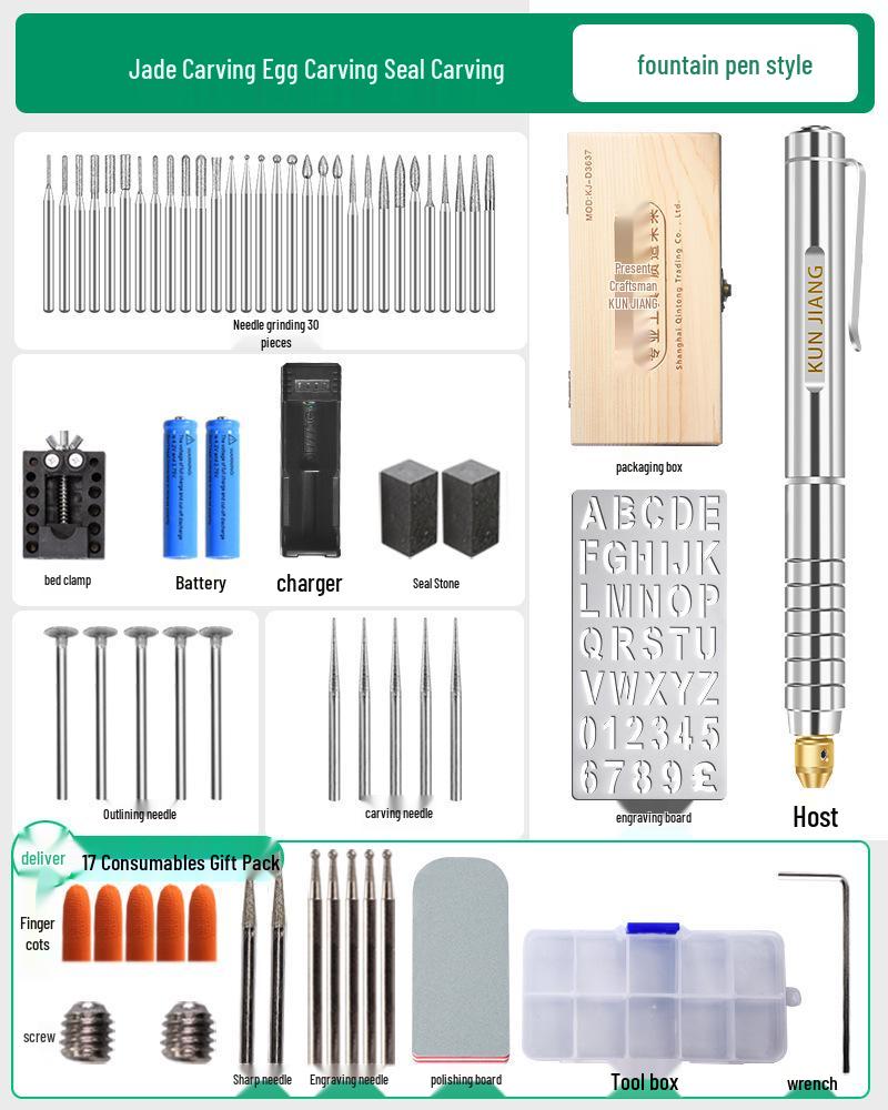 Compact Laser Engraving Pen for Nameplates and Metal, Jade, Olive Pit, and Carving