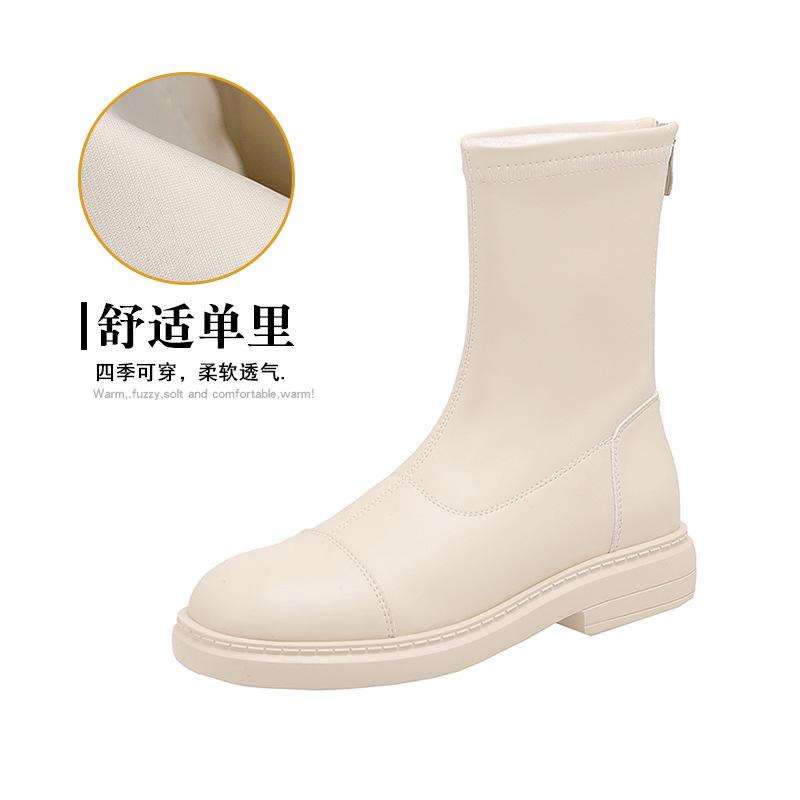Skinny boots Women's British elastic socks boots Skinny short boots New women's boots Single boots Flat Martin boots