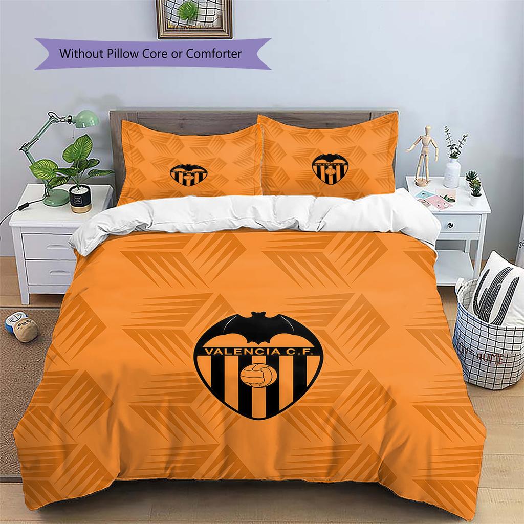 Valencia Club de Fútbol Pattern Bedding Quilt Set Home Decoration Gift (1 * duvet cover + 2 * pillowcase without core)