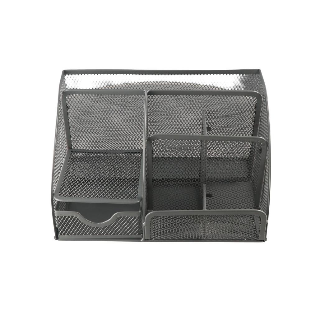 Metal Mesh Desk Organizer Multi-functional Desktop Office Organizer  Stationery Supplies