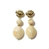 European and American stainless steel large pendant earrings, retro acrylic fashion earrings, small fish stone high-end jewelry