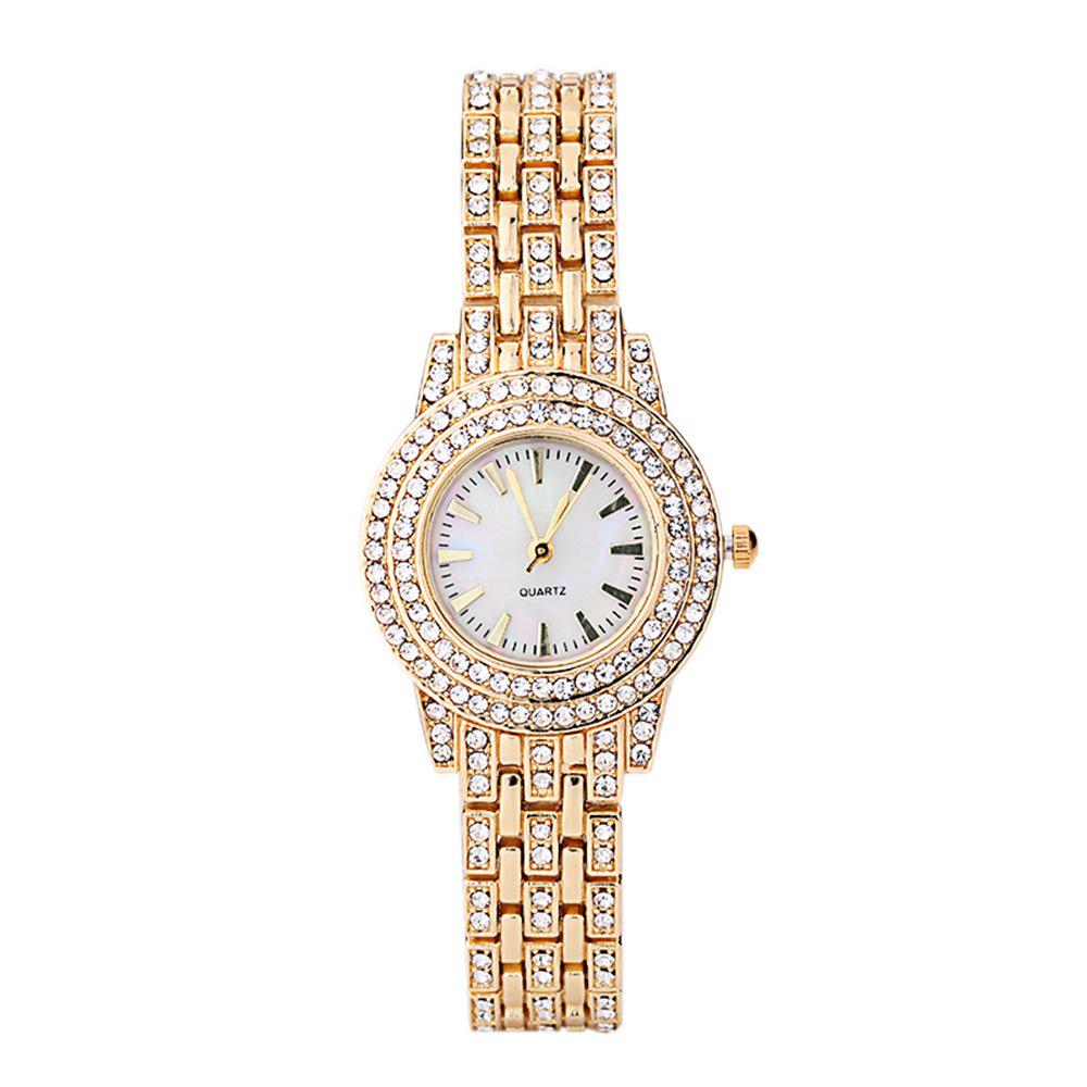 Elegante Damen-Armbanduhr mit Strasssteinen - Modisches Accessoire mit Diamant-Intarsien