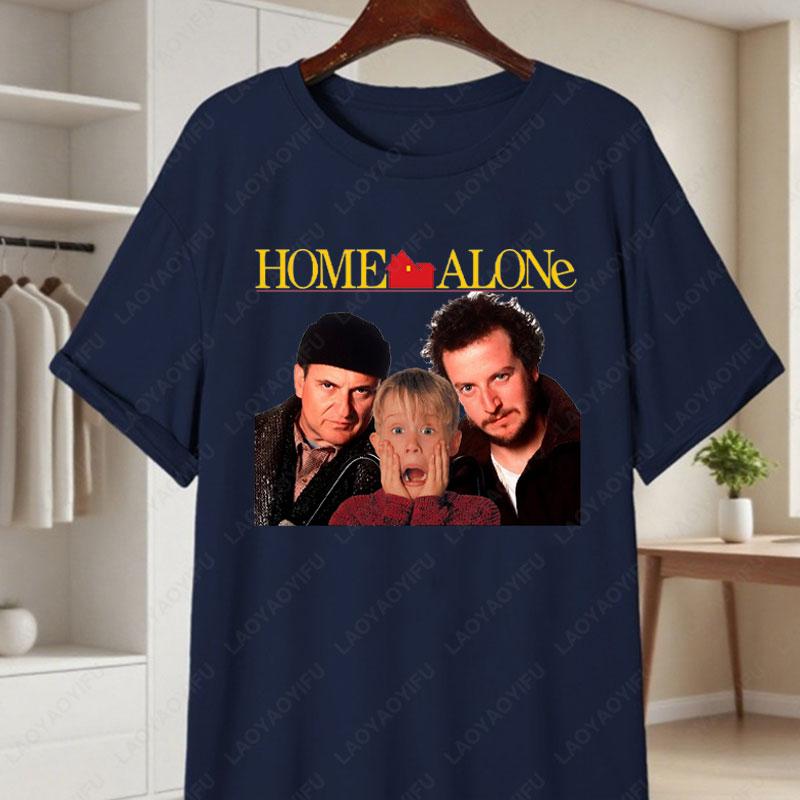 Trend Home Alone Movie Cotton TShirt Vintage Kevin McCallister Gang Facepalm Graphic Tees Classic Christmas Movies Unisex Shirts S