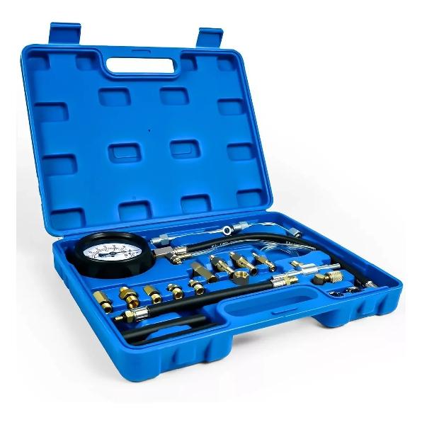 Fuel Pressure Tester Gauge Kit 140PSI Automotive Engine Injector Pump Test Motorcycle Gasoline Gas Injection Manometer Tool Set