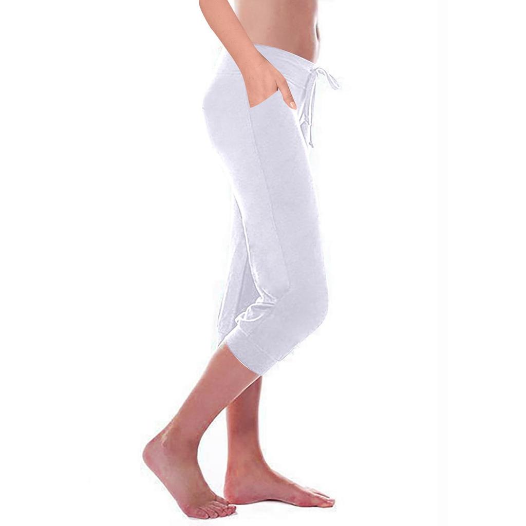 Mode Damen Yoga Einfarbig Selbst Anbau Elastische Band Taschen Hosen Hosen