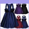 Victorian Medieval Dress For Women In Solid Color With Lace Paneling Perfect For Retro Fashion Characters Included)