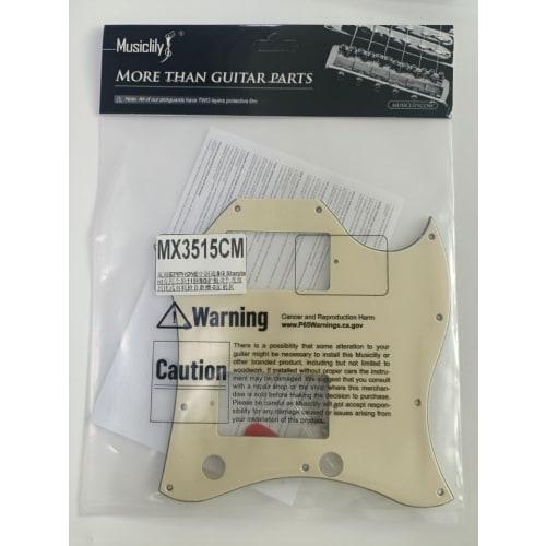 Musiclily Pro 11-Hole Full-Face Guitar Large Pickguard for EPI SG Standard Electric Guitars (Made in China) - 3-Piece Cream