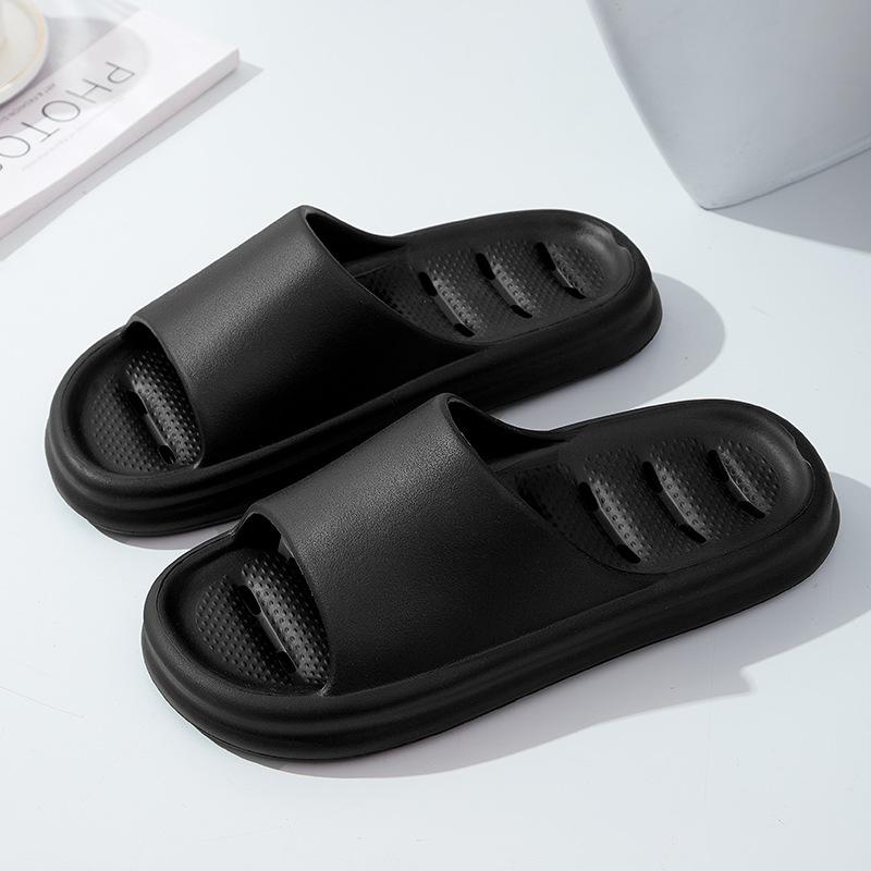 

Тапочки для ванной комнаты, быстросохнущие домашние летние мягкие туфли из ЭВА для душа, Нескользящие шлепанцы для мужчин и женщин 40-41 чёрный