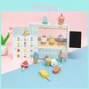Lustiges Holz-Simulations-Eisregal-Modell Kinderspielzeug-Set Für Kinder Mit Rollenspiel-Essen Und Sensorischer Entwicklung