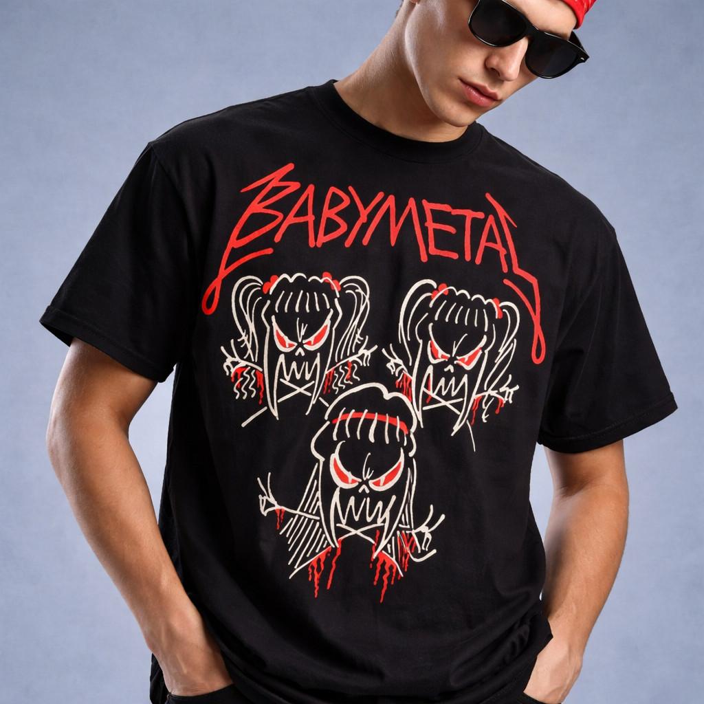 Babymetal Shirt, Babymetal 100% Cotton Black Unisex Redesign T-shirt XL