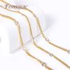 Trendy Loose Chain 18K Gold Plated Brass Mental With Zircon Crystal Beads Chains For DIY Handmade Jewelry Making Accessories