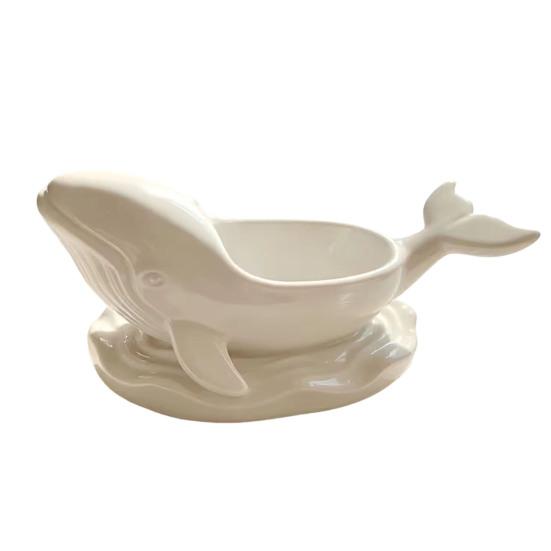 Unique Whale Shaped Trinket Bowl Decorative Storage Bowl, Ocean Theme Jewelry Tray for Ring Earring Necklace, Candle Holder, Succulent Planter & Desk