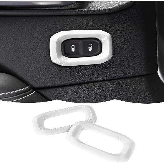 RT-TCZ Carbon Fiber Interior Door Lock Switch Cover Trim Frame Decoration Interior Accessories Compatible with Jeep Wrangler JL JLU & Gladiator JT