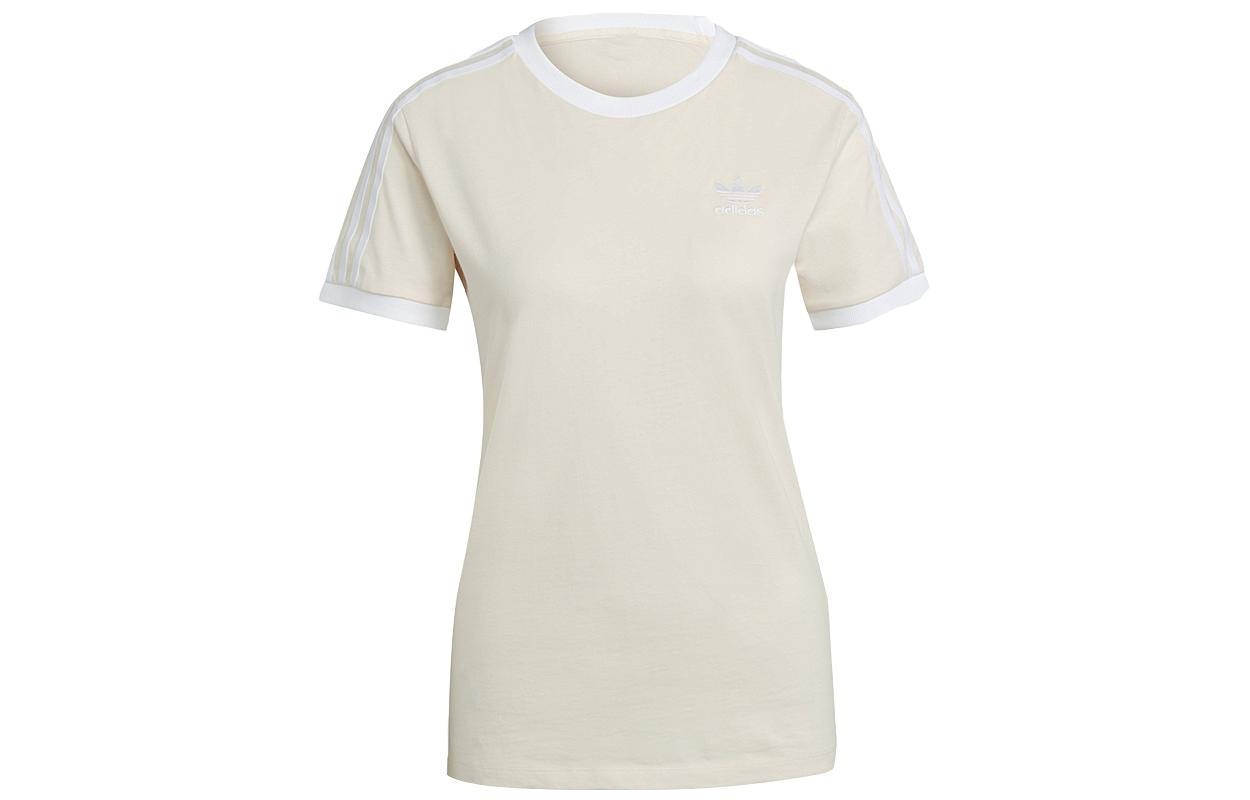 Adidas Originals Set in Sleeve T Shirt Women s Ecru H33573 32