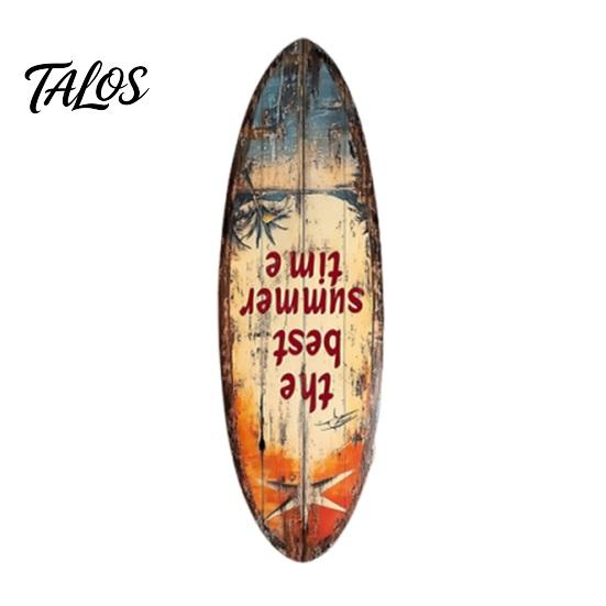 1/3Pcs Surfboard Plaque Decoration, Solid Wood Vintage Coastal Wall Sign, Retro Seaside Style Wall Art Ornament for Indoor Outdoor Use
