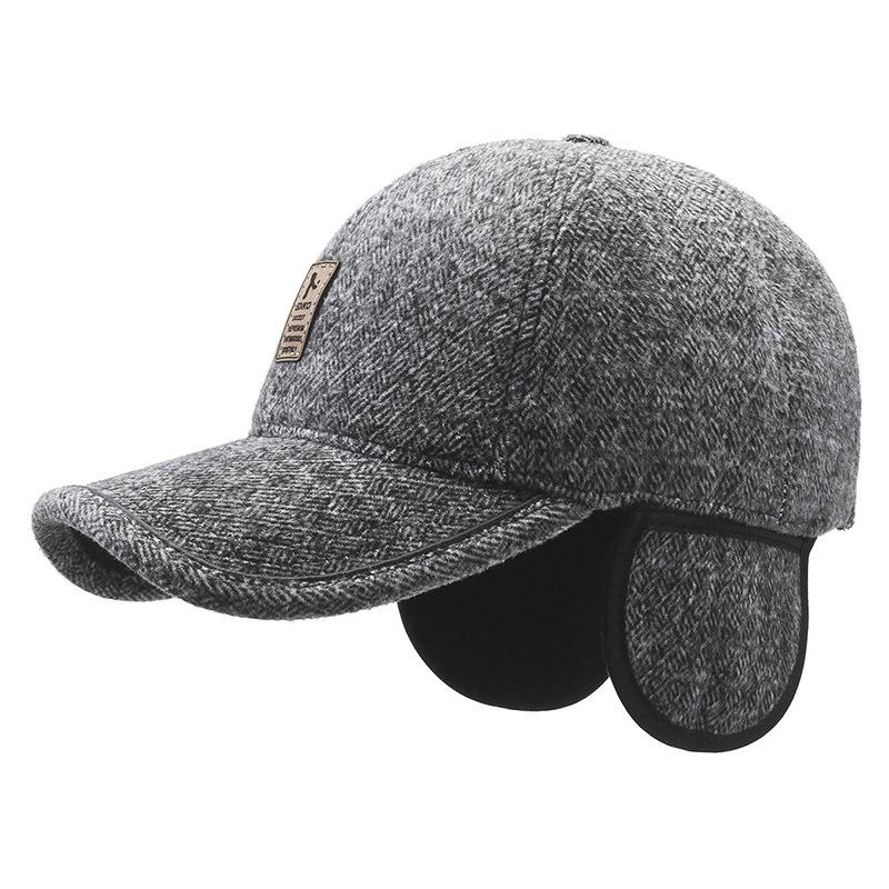 Middle-Aged And Elderly Men'S Cap, Father'S Hat, Wind-Cold Ear Protection, Elderly Hat, Fleece Thickened Warm Baseball Cap