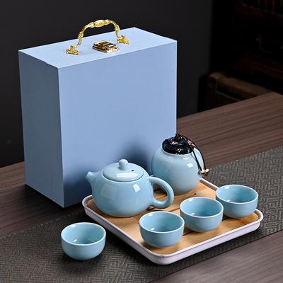 Xishi Kannen-Teeset mit Tablett Geschenkbox Kung Fu Set aus hochwertiger Keramik Teekanne Geschenke