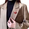 Full Diamond Red Heart-shaped Brooch for Women High-end Brooch for Fixing Clothes High-end Corsage