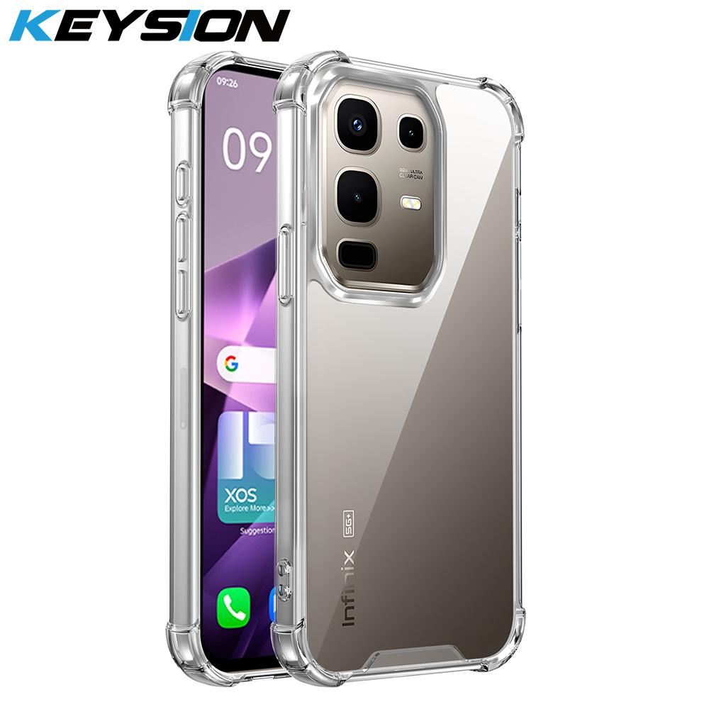 

KEYSION Four-Corners Shockproof Transparent Case for Infinix Note 50X 5G Soft TPU+PC Clear Phone Cover for Infinix Note 50X 5G for Infinix Note 50X 5G чистий