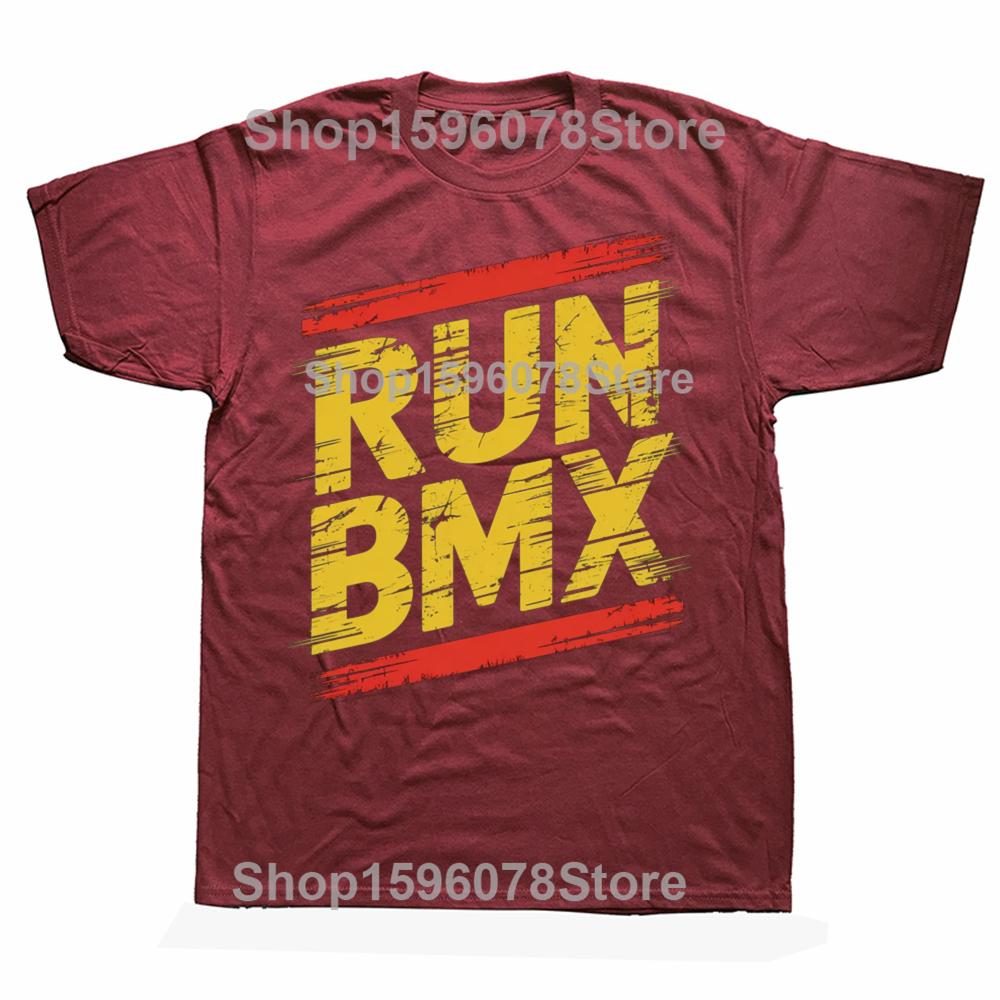 BMX Bike Bicycle Racing Gift Run BMX Graphic Tshirts Men Womens Fashion Casual Tshirt 100 Cotton Loose Oversized T Shirt