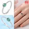 Original  Gold Plated CopperHeart Clover Zircon Beaded Stackable Ring 6-9 Size Women Valentine Daily Jewelry Gift