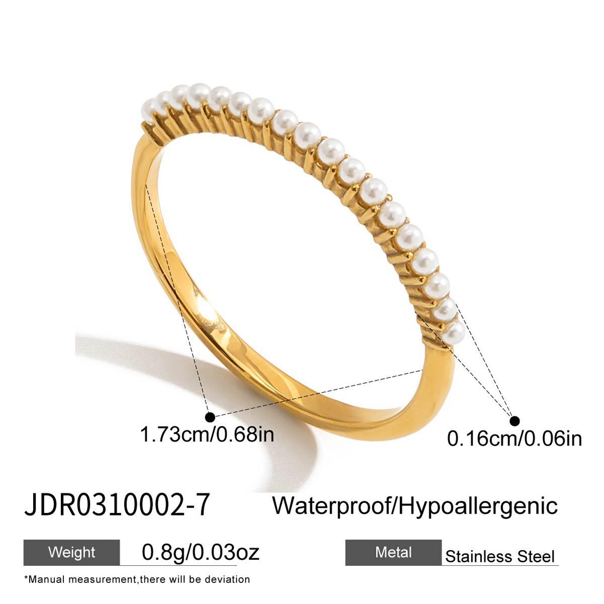 

18K gold pearl ring does not fade, and stacks the fashionable and versatile high-end ring.