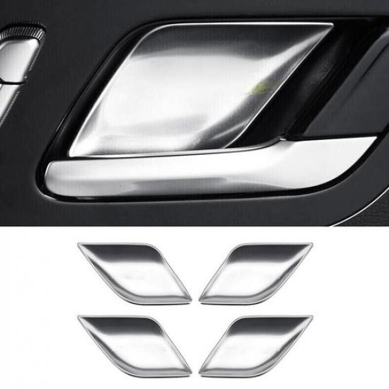 -23 Car Inner Door Bowl Sticke Panel Trim Silver Steel For Benz C-Class W206