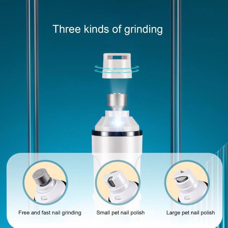 USB Chargeable Pet Nail Groomer Nail Grinder With Quiet Operate And Efficient Grinding Head For Home and Travel Use