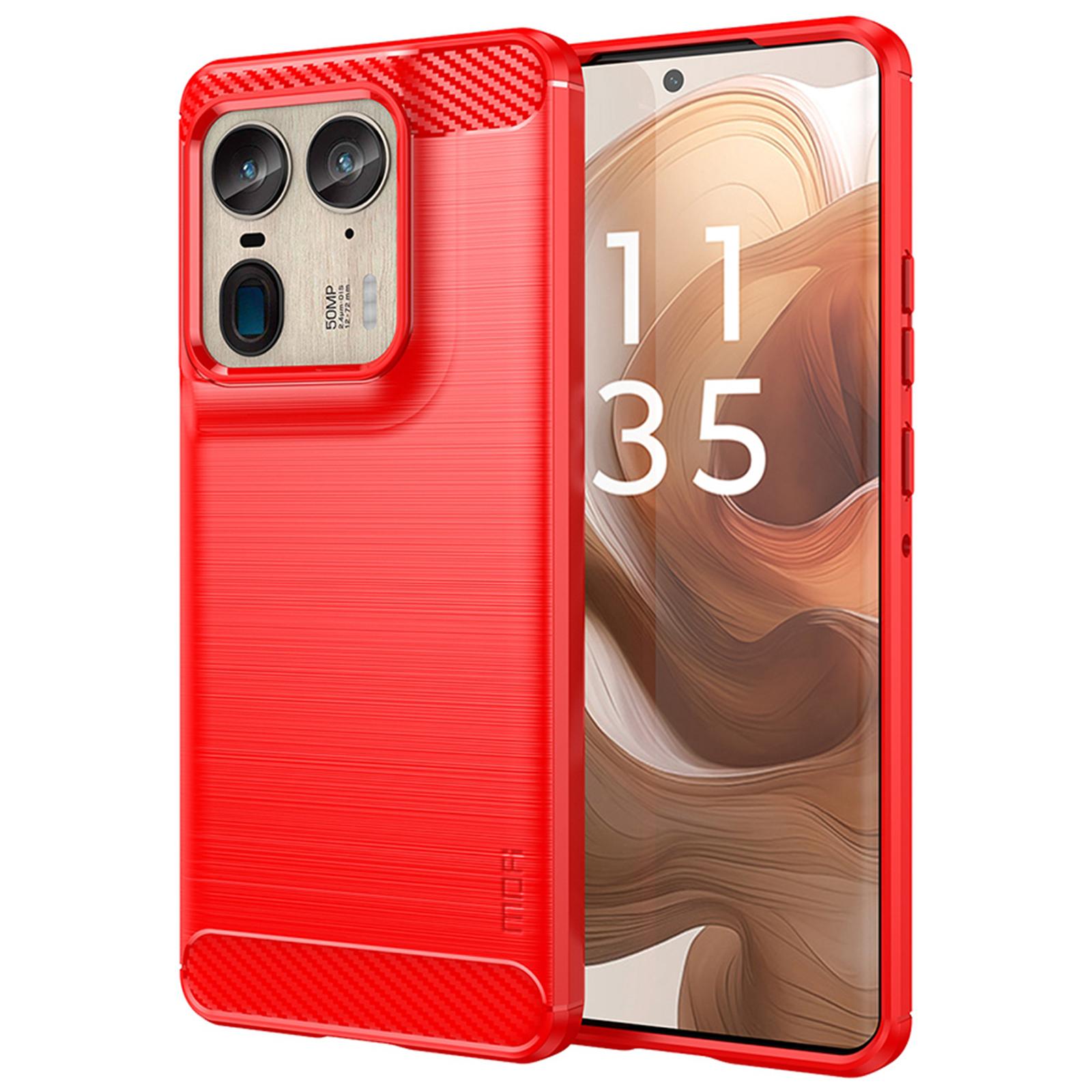 

MOFI JK TPU Series-1 For Motorola Moto X50 Ultra 5G/Edge 50 Ultra 5G Case TPU Brushed Phone Cover Red