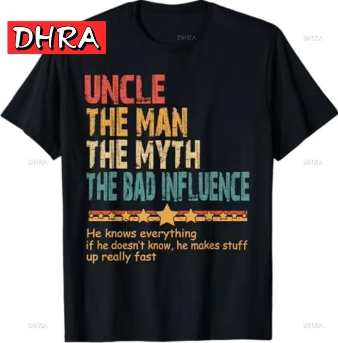 

Uncle The Unisex The Myth The Bad Influence Fathers Day Uncle TShirt Unique Tshirt Cute Creative Clean Tee Shirts Minimalist Look S