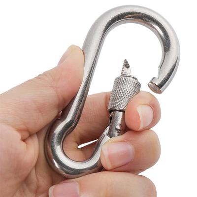 5pcs Stainless Steel Lock Ring M4-M12 Safety Snap Hook Carabiner Spring Snap Quick Link Outdoor Camping Gear Equipment.