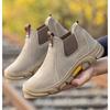 plus size mens casual steel toe caps working safety boots cow suede leather welding shoes worker security chelsea botas protect