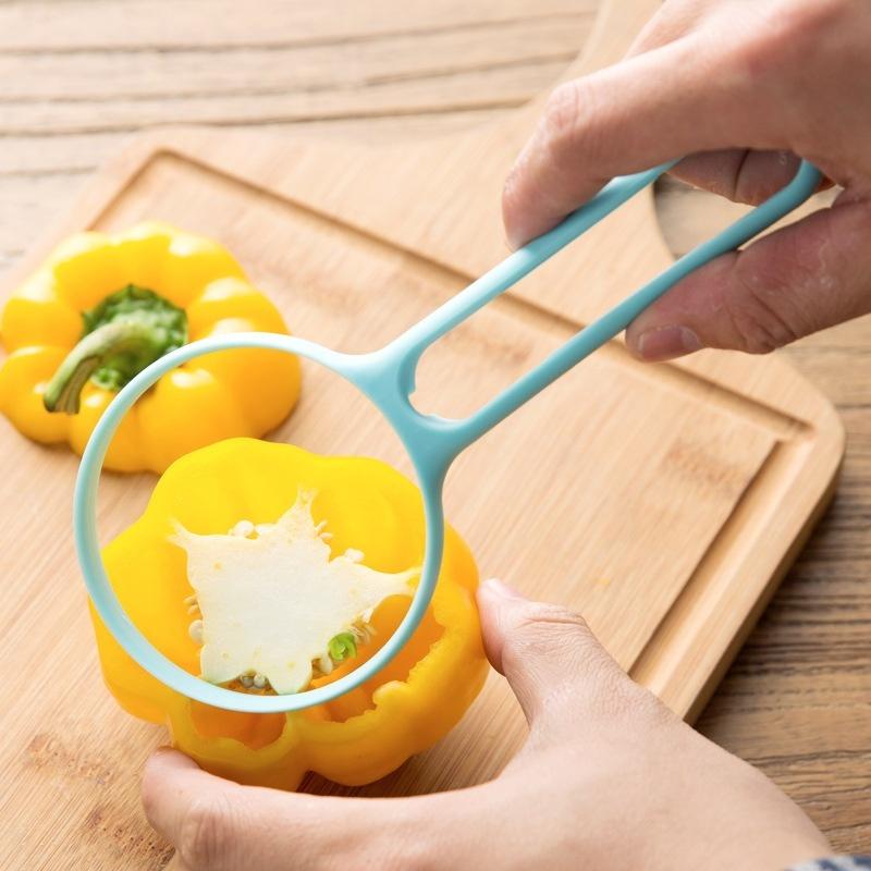 2pcs Fruits Peel Remover Peeler Vegetable Seeds Digging Spoon Set Watermelon Pulp Digger Spoon Kitchen Tool