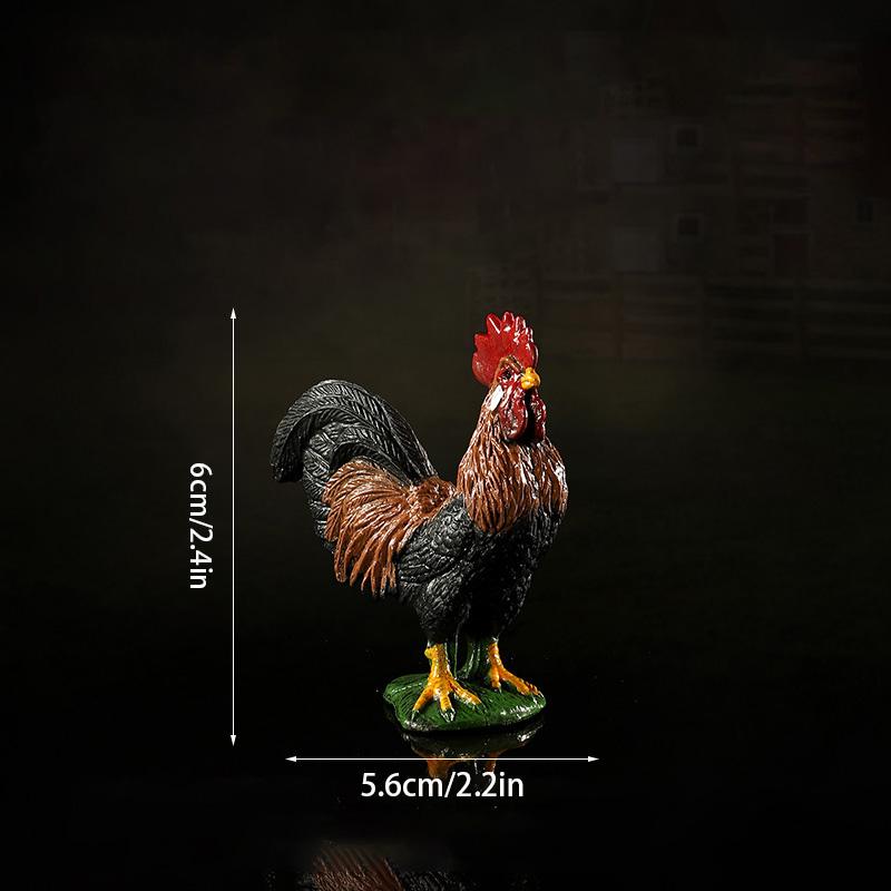 Realistic Animal Model Simulated Poultry Figurines Miniatures Mini Farm Dog Duck Cock Models Ornaments For Children Kids Gifts