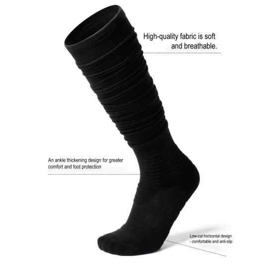 Büzgülü Futbol Çorapları Esnek Diz Üstü Spor Çorapları Ekstra Uzun Dolgulu Atletik Çoraplar Erkekler Kadınlar için Futbol Beyzbol Softbol