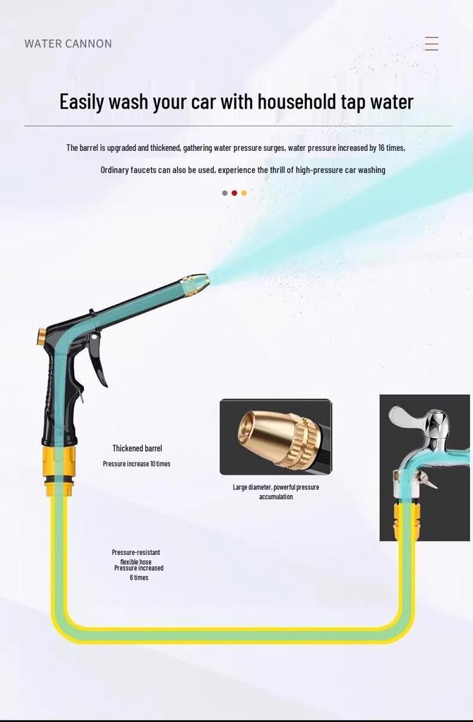 High-Pressure Soft Hose Spray Gun for Car Washing and Garden Watering