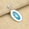 Unique Blue Chalcedony Gemstone Pendant 925 Sterling Silver Jewelry For Women