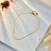 Italy Style Neutral Simple Gold-plated Printed Stainless Steel Blade Chain Necklace Bracelet Jewelry Sets for Women