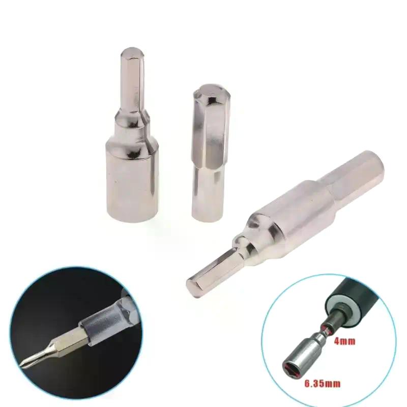 1/2pc 4mm To 6.3mm Hex Transducer Adapter Socket Magnetic Parts for Screwdriver Drill Bits Hand Tool