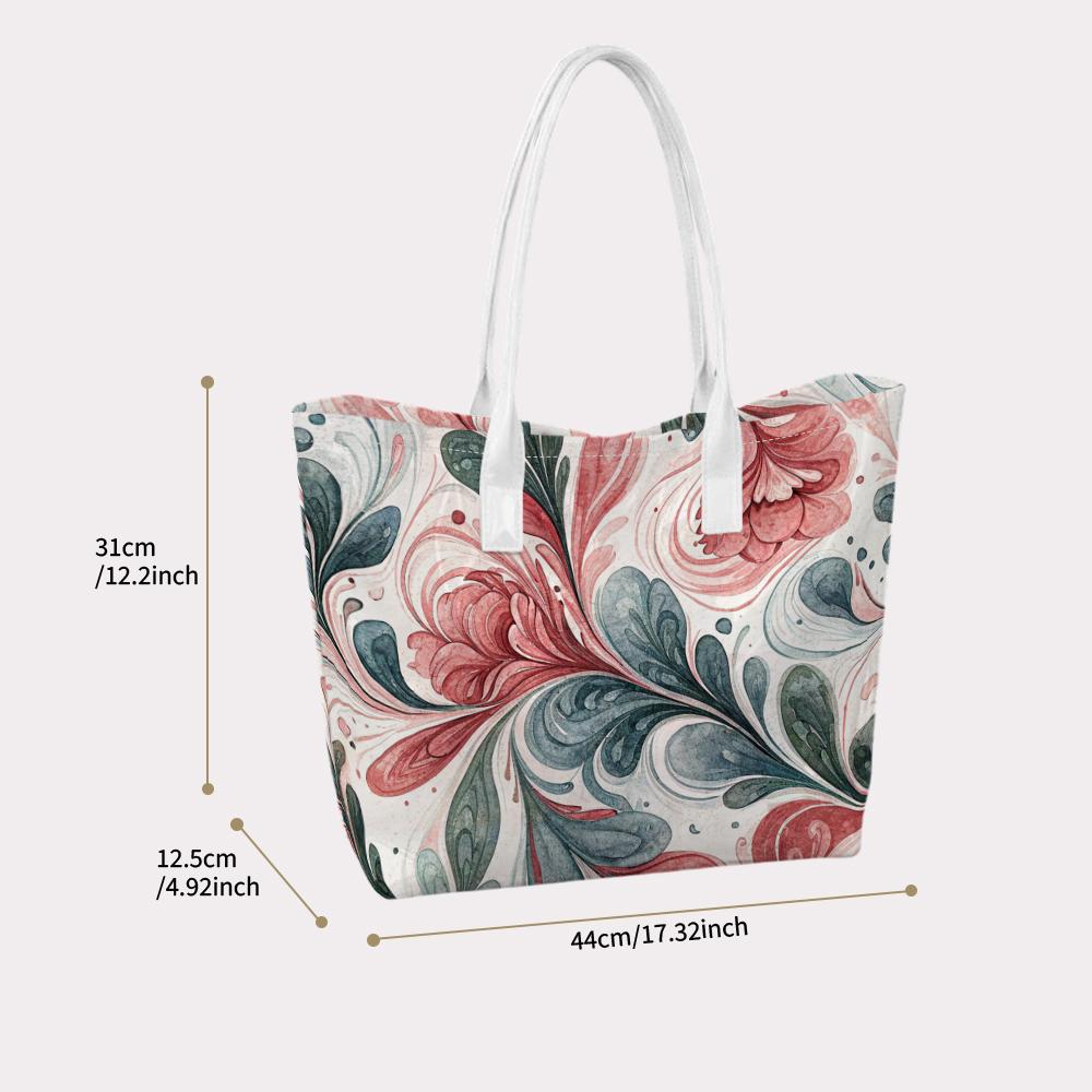Elegant Floral Print Casual Shoulder Tote Bag for Daily Use