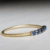 Huitan Thin Band Blue Cubic Zircon Women Rings Gold Color Chic Finger Accessories Daily Wear Fashion Versatile Jewelry Drop Ship