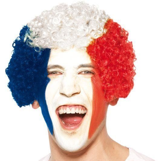 Perruque frisée tricolore