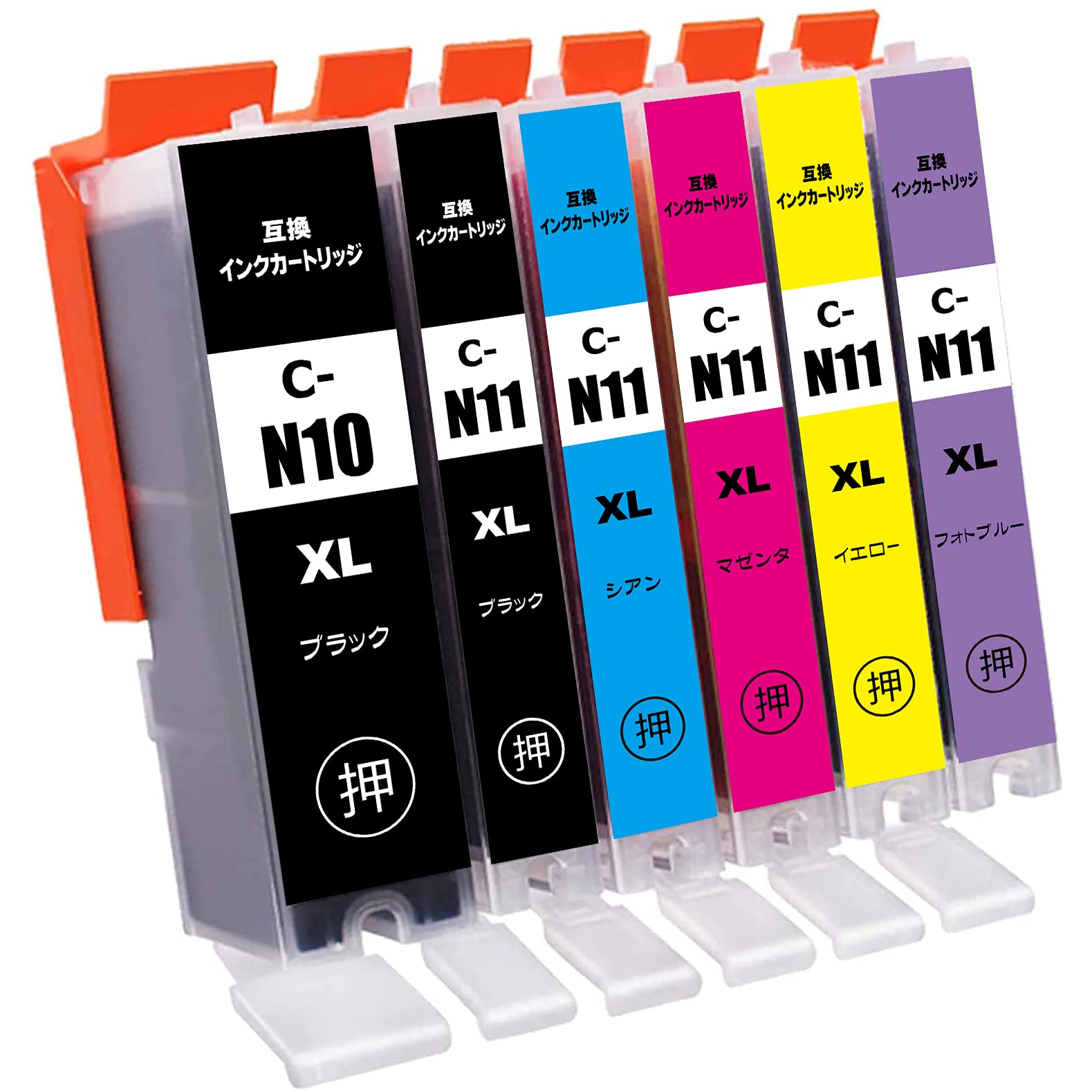 

Compatible Canon Pigment Ink Compatible with and with Remaining Ink Level XKI-N11XL (BK/PB/C/M/Y) + XKI-N10XLBK Cartridges, 6-Color Set,