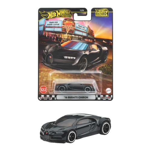 Hot Wheels Boulevard '16 Bugatti Chiron Vehicle Model Car, Black, for ages 3 and up, JBL30