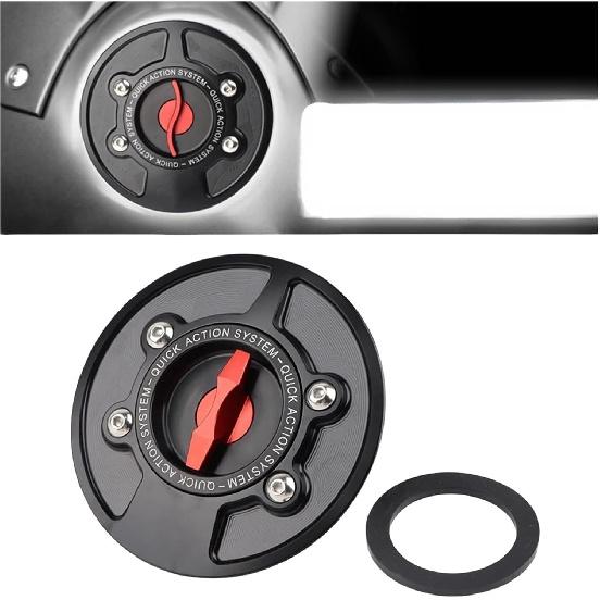 2024 New Tank Fuel Cap Compatible For BMW S1000RR M1000RR 2019-2024 2023 2022 CNC Aluminum Motorcycle Fuel Filler Cover Gas Tank Cap Moto(S-Black)