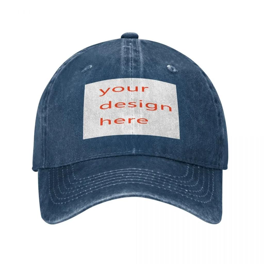 Customized Your OWN Design Baseball Caps Fashion Distressed Washed DIY Photo or Logo Picture Men Women Outdoor Golf Caps Hat